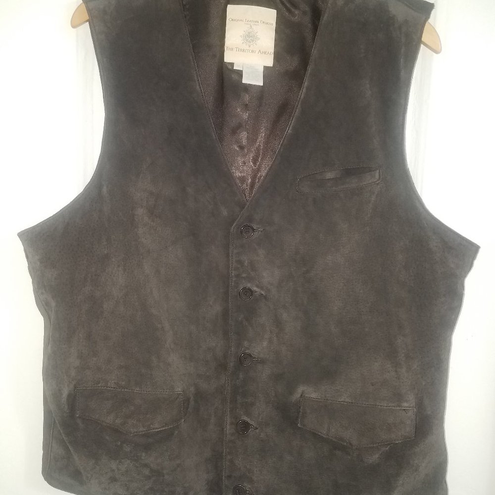 The Territory Ahead Men Genuine Leather Suede Vest
